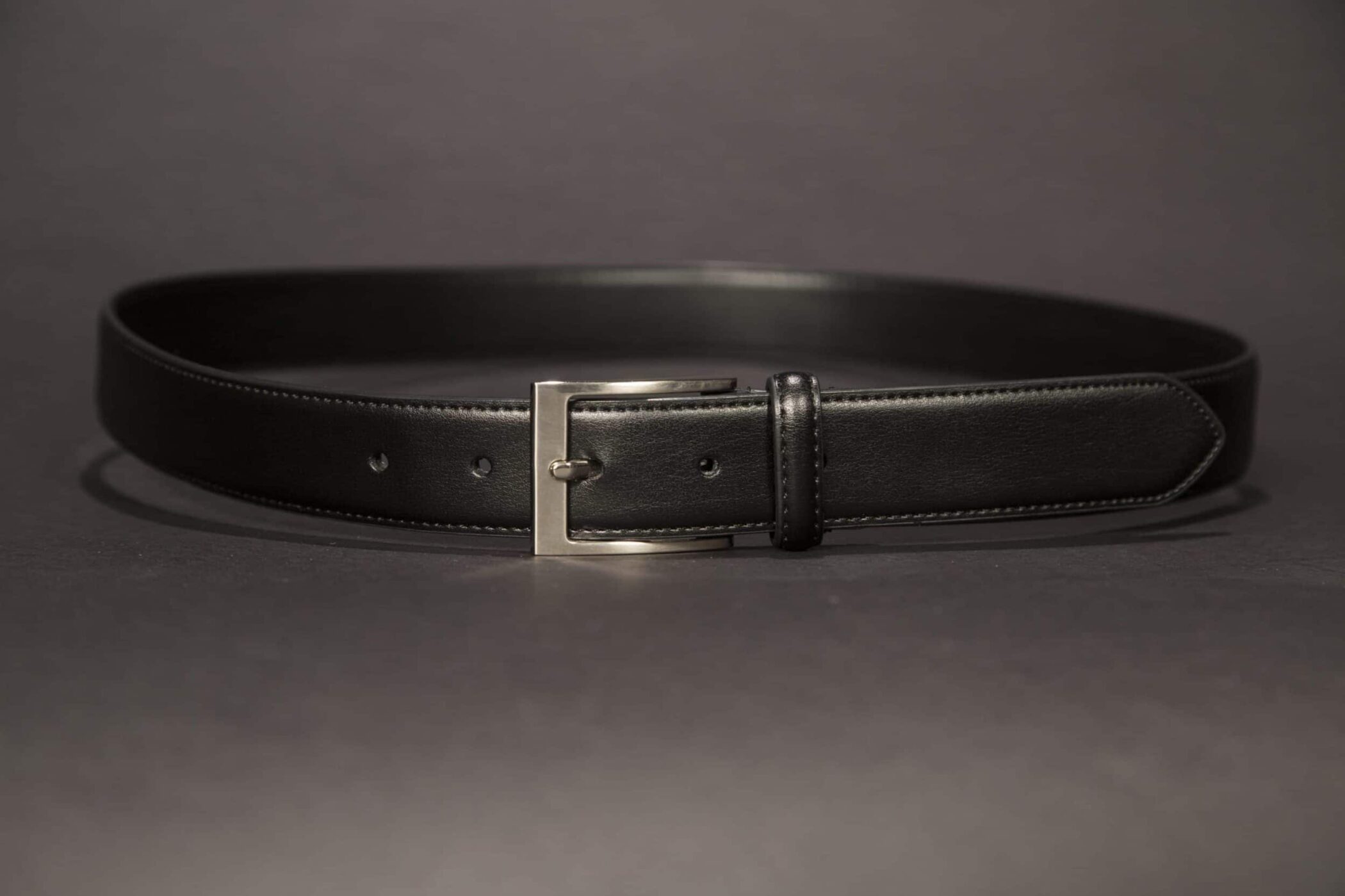 Black Leather Belt, 1.25"
