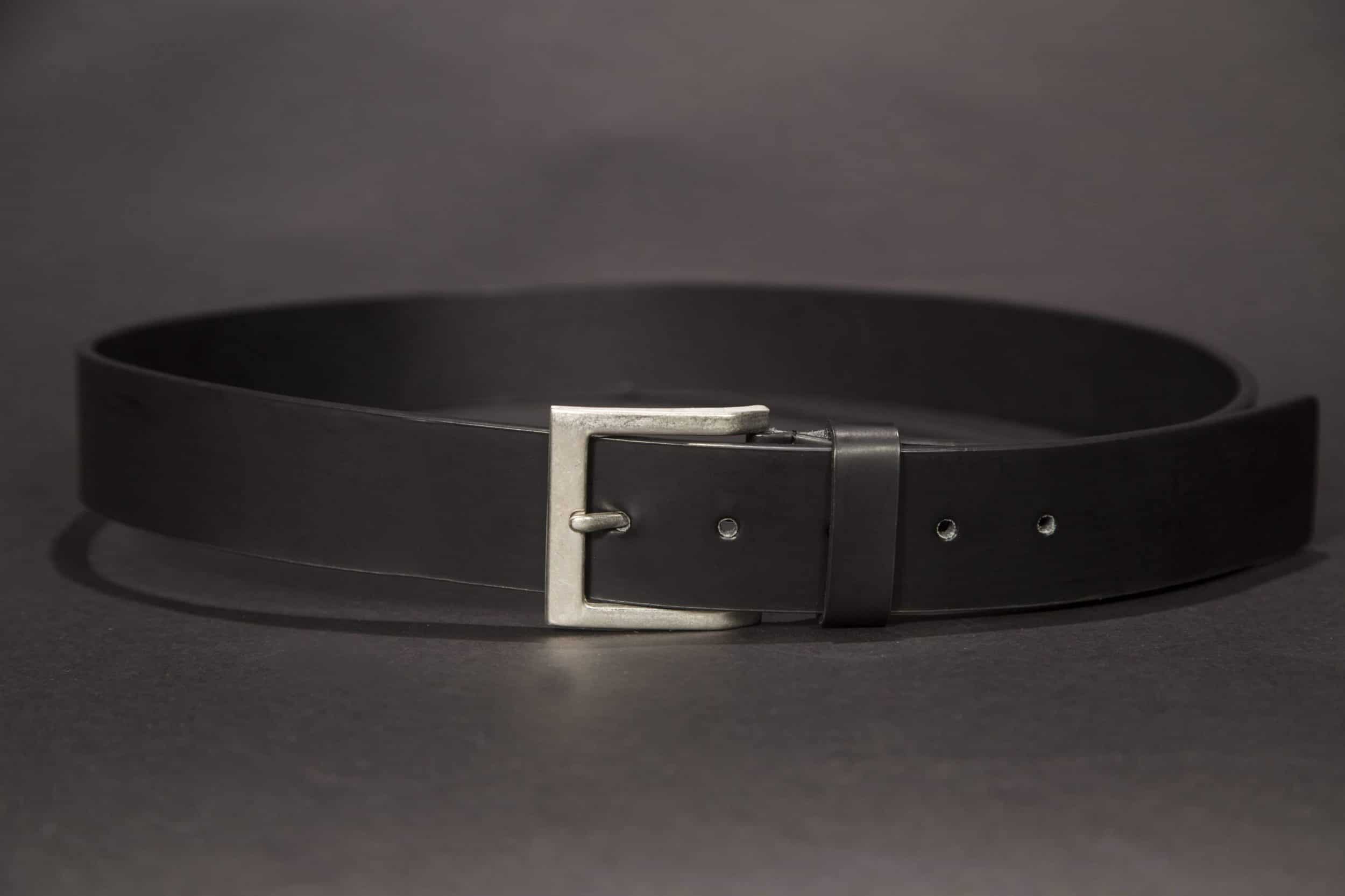 Black Leather Belt, 1.50"
