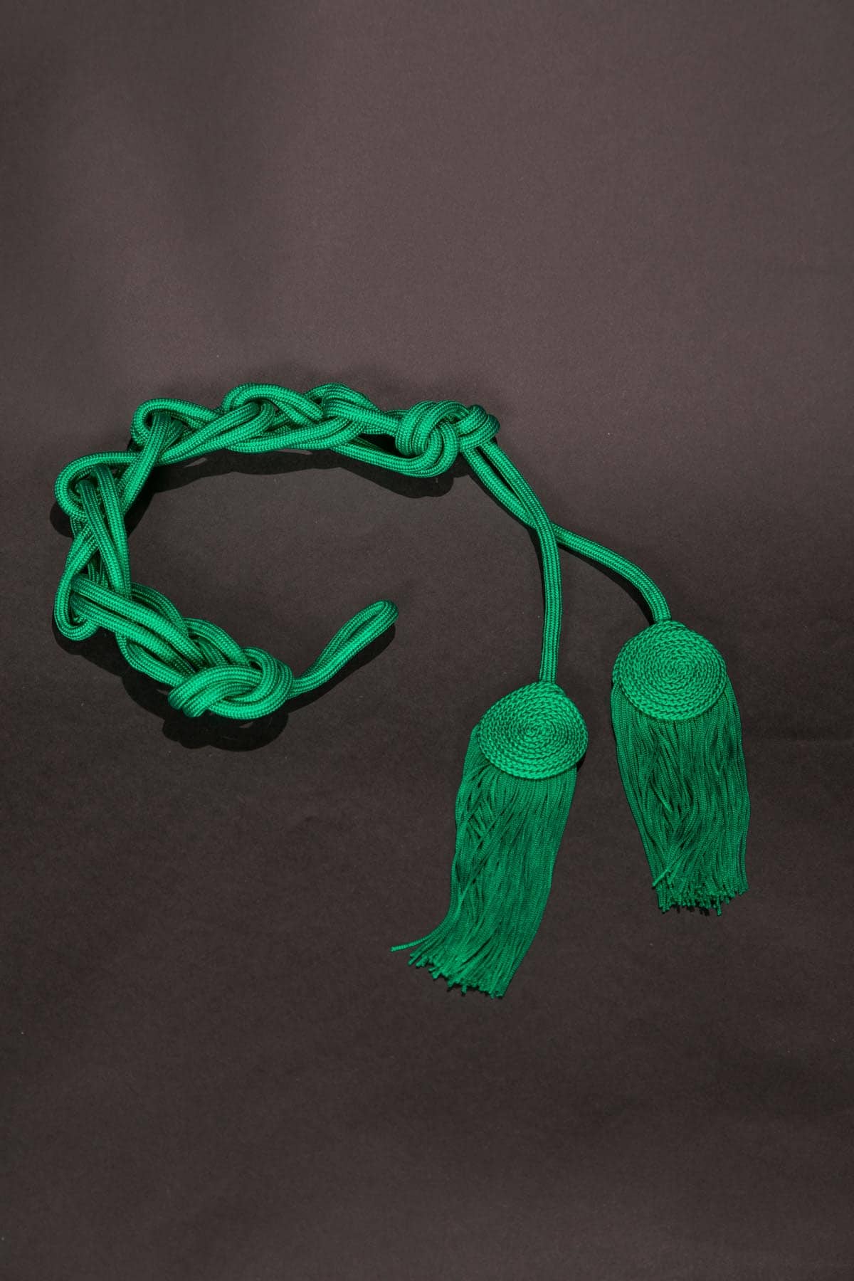 Green Solid Flat Knot Cincture
