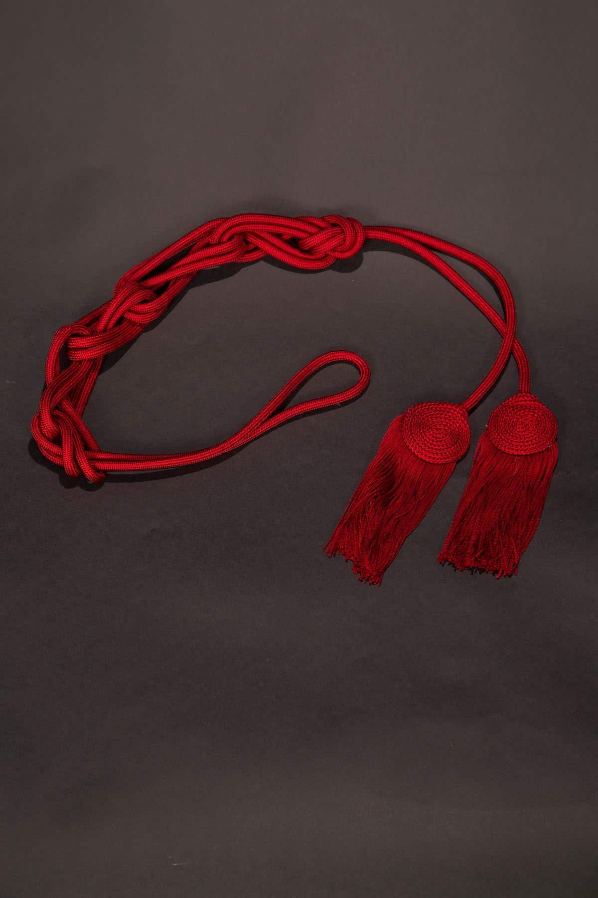 Red Solid Flat Knot Cincture