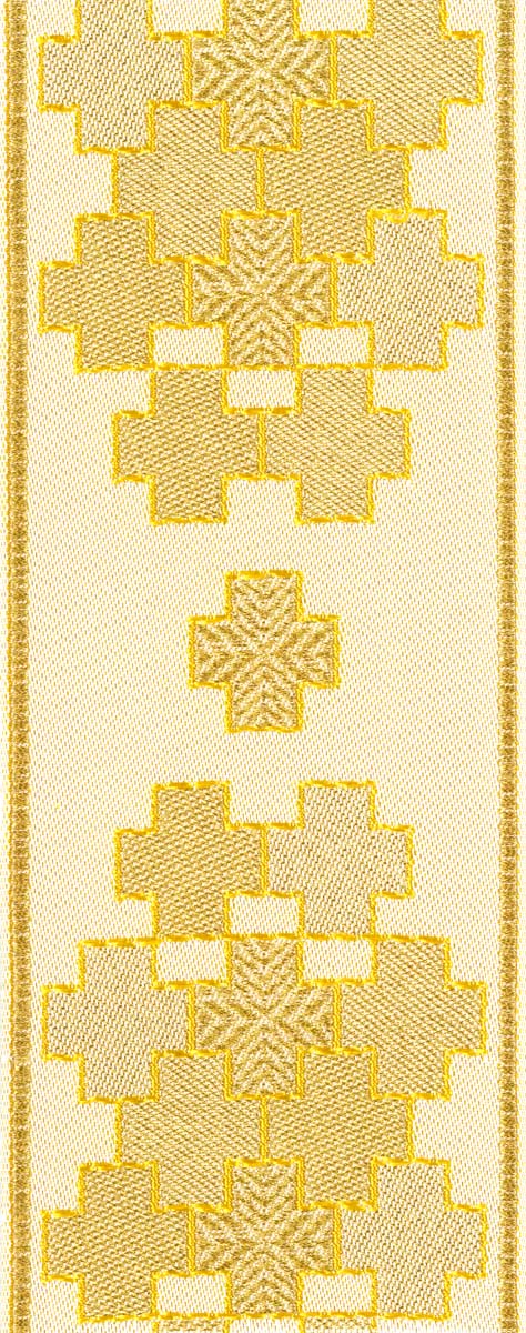 506316182 1042  Narrow Orphrey - White and Gold