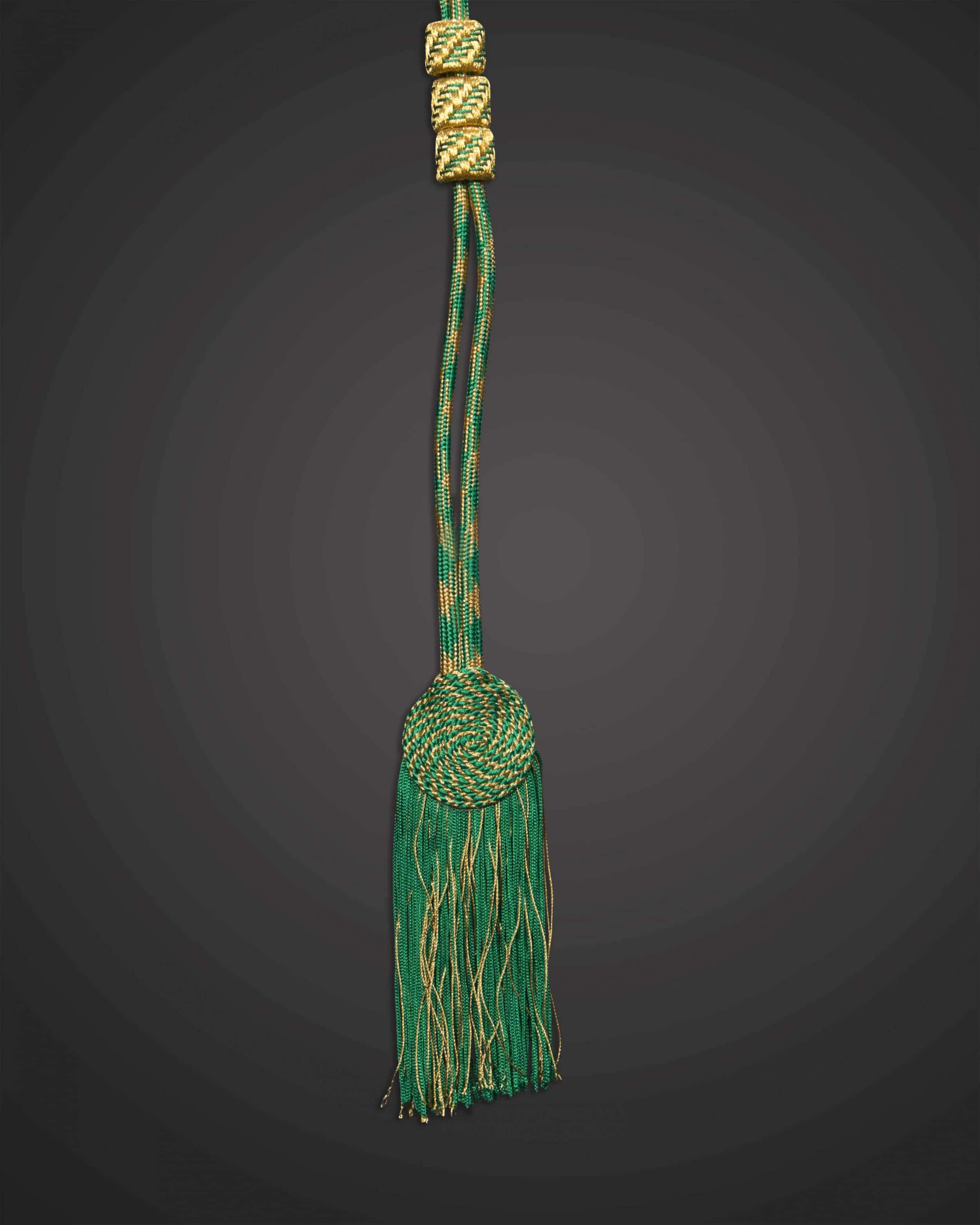 Green / Gold Cross Cord For Bishop