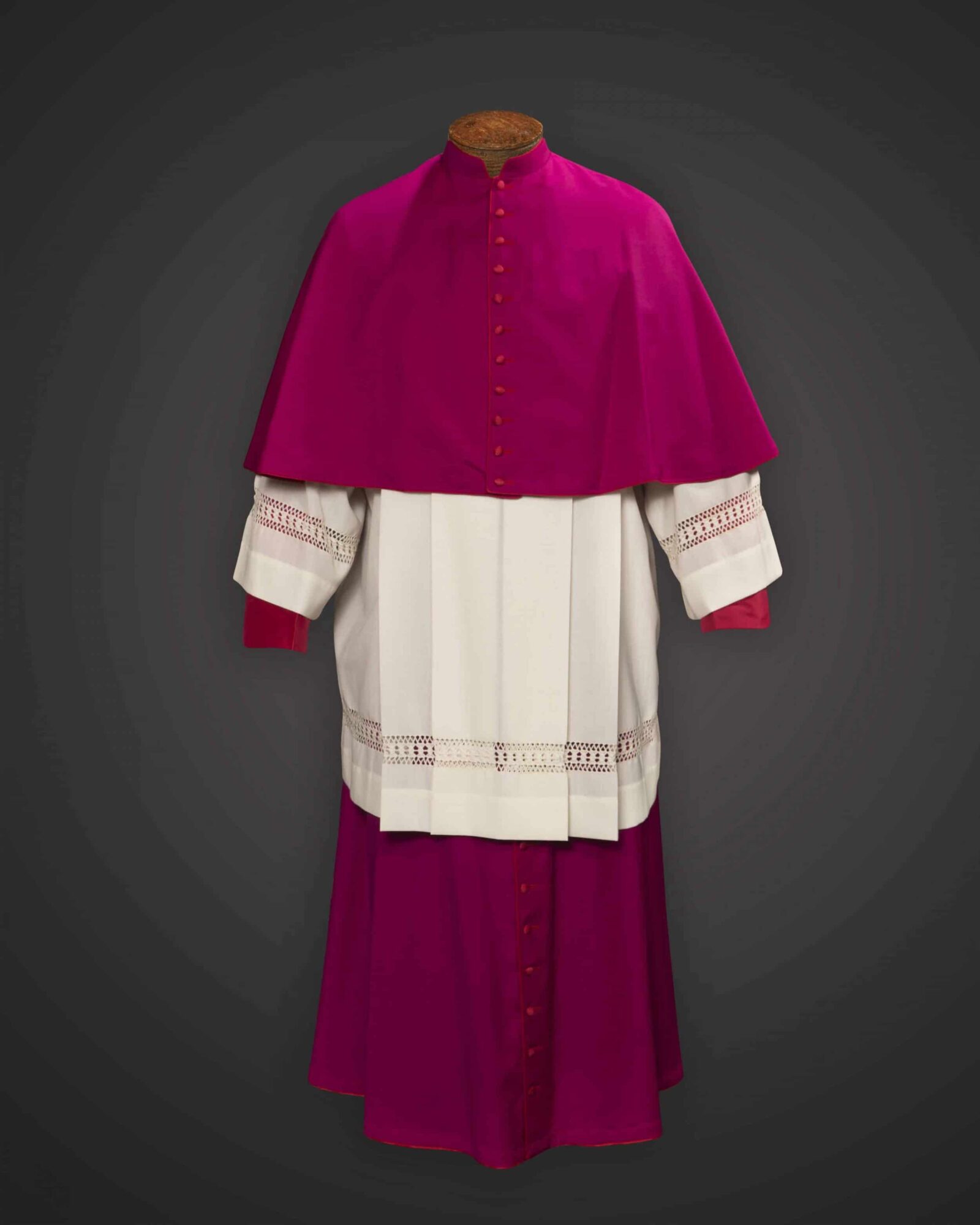 Purple Cassock / Red Trim (Prelate of Honor) -  Satin Wool